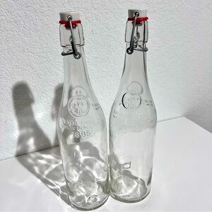 Vintage Geyer Freres Mason Fondee En 1895 Glass Bottles Set of 2